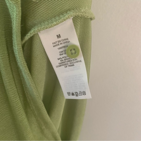 Garage Slinky Green Button Up Shirt Collar Long Sleeve Rushing Womens Medium M - Picture 8 of 10